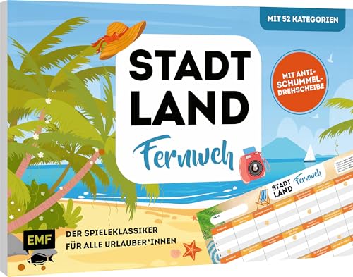 Edition Michael Fischer Stadt, Land, Fernweh – Der Spieleklassiker für alle Urlauber*innen. Der ultimative Stadt, Land, Fluss-Spieleblock mit 52 Kategorien und Anti-Schummel-Drehscheibe Edition Michael Fischer Stadt, Land, Fernweh – Der Spieleklassiker für alle Urlauber*innen. Der ultimative Stadt, Land, Fluss-Spieleblock mit 52 Kategorien und Anti-Schummel-Drehscheibe von Edition Michael Fischer