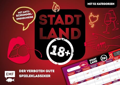 Edition Michael Fischer Stadt, Land, Ü18 – Der verboten Gute Spieleklassiker für Partys, Geburtstage und JGAs. Der ultimative Stadt, Land, Fluss-Spieleblock mit 52 Spicy Kategorien – von 18-99 Jahren von Edition Michael Fischer