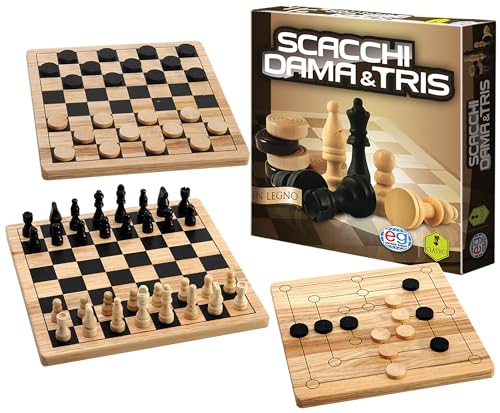 Spin Master - Verlag Spiele- Klassische Spiele-DAMA, Schach & Tris aus Holz, Mehrfarbig, 6037172 Spin Master - Verlag Spiele- Klassische Spiele-DAMA, Schach & Tris aus Holz, Mehrfarbig, 6037172 von Editrice Giochi
