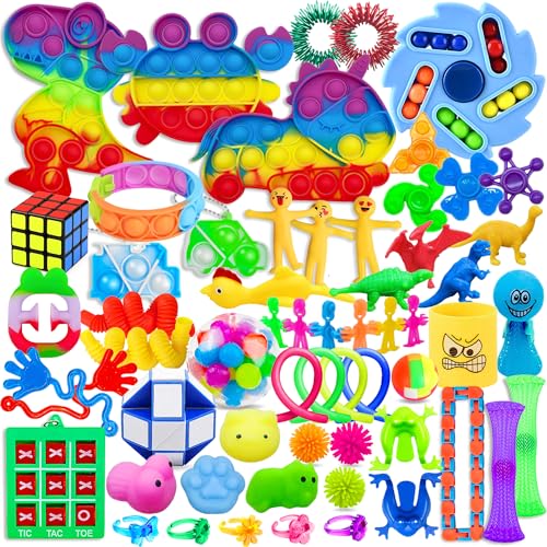 Edmirfun 64 Pcs Fidget Toys Set, Antistress Sensory Spielzeug Für Kinder Und Erwachsene, Schatztruhe Klassenzimmer Geschenke, Pop Its Spielzeug Geburtstag Mitgebsel Für Autisten Und Adhs Kleine Edmirfun 64 Pcs Fidget Toys Set, Antistress Sensory Spielzeug Für Kinder Und Erwachsene, Schatztruhe Klassenzimmer Geschenke, Pop Its Spielzeug Geburtstag Mitgebsel Für Autisten Und Adhs Kleine von Edmirfun