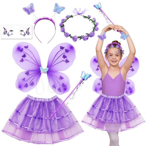 Edmirfun Schmetterling Kostüm Mädchen,Feenflügel Kinder,Schmetterlingsflügel Kinder,Tutu Rock,Zauberstab Kinder,Haarreifen und Tattoos,für Cosplay,Karneval,Mottoparty,Faschingskostüme Kinder Mädchen Edmirfun Schmetterling Kostüm Mädchen,Feenflügel Kinder,Schmetterlingsflügel Kinder,Tutu Rock,Zauberstab Kinder,Haarreifen und Tattoos,für Cosplay,Karneval,Mottoparty,Faschingskostüme Kinder Mädchen von Edmirfun