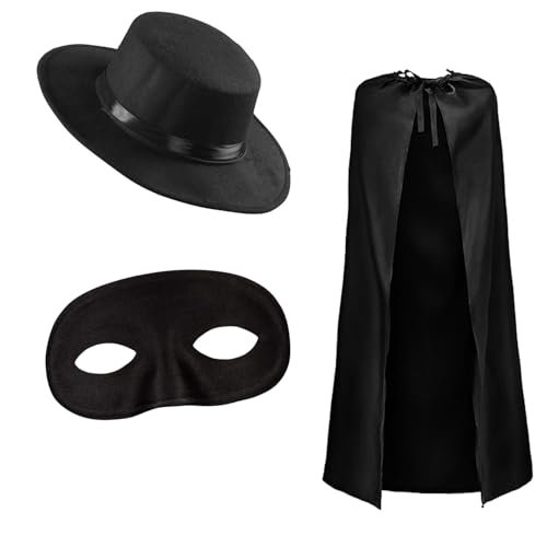 Edozos Herren Superheld Bandit Zorro 3-teiliges Kostüm-Set Erwachsene 90er Jahre Film Spanisch Assassin Cosplay Junggesellinnenabschied Mottoparty Kostümzubehör Edozos Herren Superheld Bandit Zorro 3-teiliges Kostüm-Set Erwachsene 90er Jahre Film Spanisch Assassin Cosplay Junggesellinnenabschied Mottoparty Kostümzubehör von Edozos