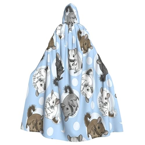 EdsfFehs Blauer Halloween-Umhang mit Chinchillas und Mond-Druck, Unisex, Cosplay-Kostüm für Party, Karneval, Themenveranstaltungen EdsfFehs Blauer Halloween-Umhang mit Chinchillas und Mond-Druck, Unisex, Cosplay-Kostüm für Party, Karneval, Themenveranstaltungen von EdsfFehs