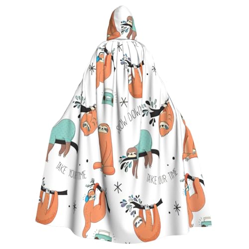 EdsfFehs Brauner Halloween-Umhang mit Faultier-Druck, Cosplay-Kostüm für Party, Karneval, Themenveranstaltungen EdsfFehs Brauner Halloween-Umhang mit Faultier-Druck, Cosplay-Kostüm für Party, Karneval, Themenveranstaltungen von EdsfFehs