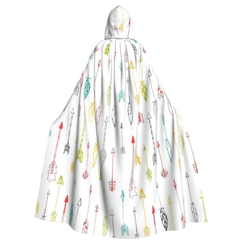 EdsfFehs Bunte, handgezeichnete Unisex-Kunst mit Pfeil-Druck im Boho-Stil, mit Kapuze, Halloween-Umhang, Cosplay-Kostüm für Party, Karneval, Themenveranstaltungen von EdsfFehs