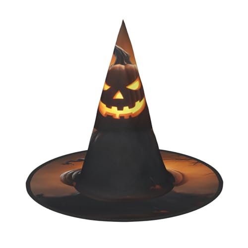 EdsfFehs Halloween-Geister-Kürbis-Hut, 1 Druck, Halloween-Hut, spitz, lustig, breite Krempe, Zauberer-Kopfbedeckung, faltbares Festivalzubehör von EdsfFehs