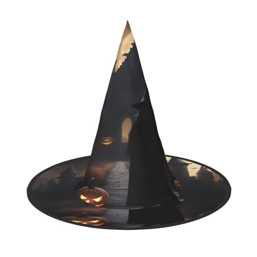 EdsfFehs Halloween-Hut mit 1 Druck, Halloween-Hut, spitz, lustig, breite Krempe, Zauberer-Kopfbedeckung, faltbares Festivalzubehör EdsfFehs Halloween-Hut mit 1 Druck, Halloween-Hut, spitz, lustig, breite Krempe, Zauberer-Kopfbedeckung, faltbares Festivalzubehör von EdsfFehs
