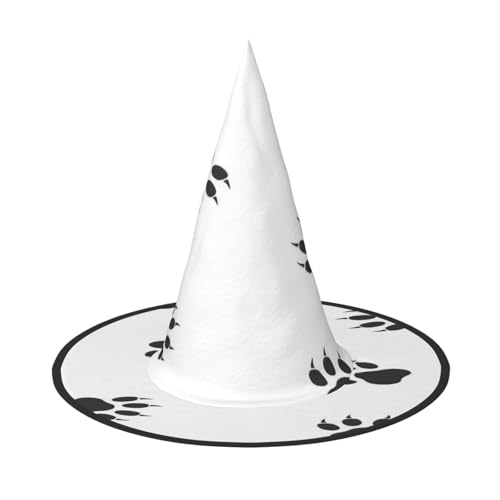 EdsfFehs Halloween-Hut mit Bärentatzenabdruck, spitz, lustig, breite Krempe, Zauberer-Kopfbedeckung, faltbares Festivalzubehör von EdsfFehs