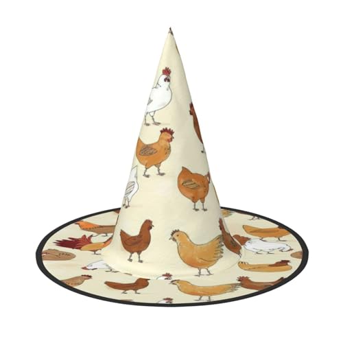 EdsfFehs Halloween-Hut mit Hühnerbrut, spitz, lustig, breite Krempe, faltbar, Festivalzubehör EdsfFehs Halloween-Hut mit Hühnerbrut, spitz, lustig, breite Krempe, faltbar, Festivalzubehör von EdsfFehs