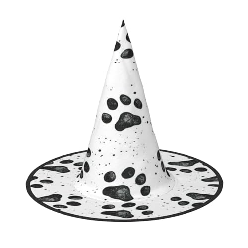 EdsfFehs Halloween-Hut mit Hundepfotenmuster, spitz, lustig, breite Krempe, faltbar, Festival-Zubehör EdsfFehs Halloween-Hut mit Hundepfotenmuster, spitz, lustig, breite Krempe, faltbar, Festival-Zubehör von EdsfFehs