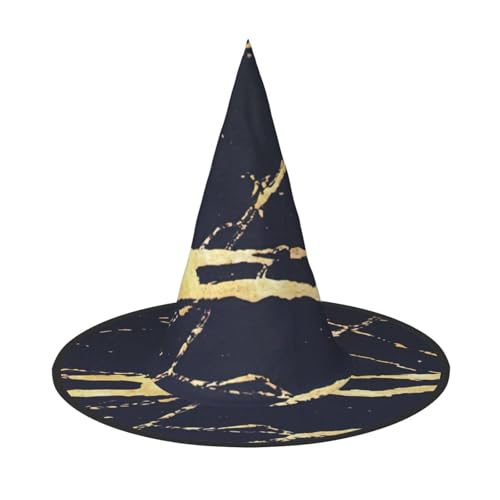 EdsfFehs Halloween-Hut mit Marmor-Druck, spitz, lustig, breite Krempe, Zauberer-Kopfbedeckung, faltbares Festivalzubehör EdsfFehs Halloween-Hut mit Marmor-Druck, spitz, lustig, breite Krempe, Zauberer-Kopfbedeckung, faltbares Festivalzubehör von EdsfFehs