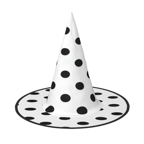 EdsfFehs Halloween-Hut mit Punktemuster, spitz, lustig, breite Krempe, Zauberer-Kopfbedeckung, faltbares Festivalzubehör von EdsfFehs