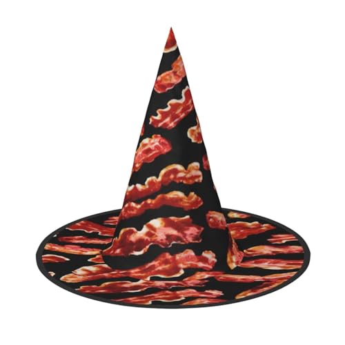 EdsfFehs Halloween-Hut mit Speckmuster, spitz, lustig, breite Krempe, Zauberer-Kopfbedeckung, faltbares Festivalzubehör von EdsfFehs