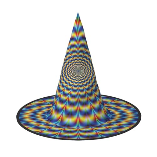 EdsfFehs Halloween-Hut mit Spirale, optische Illusion, spitz, lustig, breite Krempe, faltbar, Festivalzubehör EdsfFehs Halloween-Hut mit Spirale, optische Illusion, spitz, lustig, breite Krempe, faltbar, Festivalzubehör von EdsfFehs