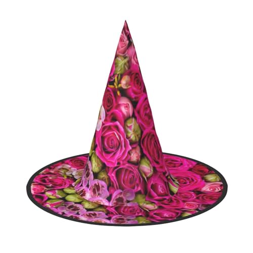 EdsfFehs Halloween-Hut mit angehenden Rosen, spitz, lustig, breite Krempe, faltbar, Festivalzubehör von EdsfFehs