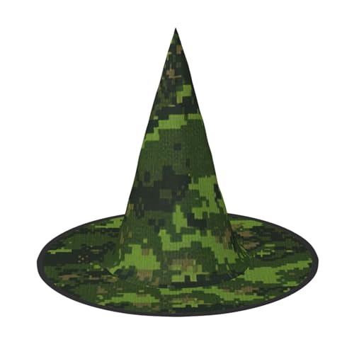 EdsfFehs Halloween-Hut mit digitalem Camouflage-Druck, spitz, lustig, breite Krempe, faltbar, Festivalzubehör von EdsfFehs