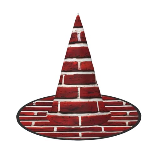 EdsfFehs Halloween-Hut mit rotem Steindruck, spitz, lustig, breite Krempe, faltbar, Festivalzubehör von EdsfFehs
