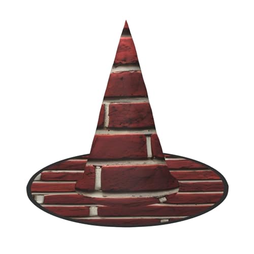 EdsfFehs Halloween-Hut mit rotem Steindruck, spitz, lustig, breite Krempe, faltbar, Festivalzubehör von EdsfFehs