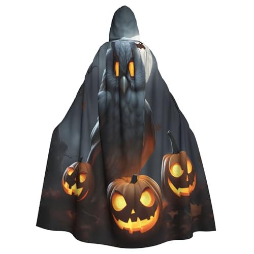 EdsfFehs Halloween-Umhang mit Kapuze, Unisex, Eule, Geist, Kürbis, Cosplay-Kostüm für Party, Karneval, Themenveranstaltungen von EdsfFehs