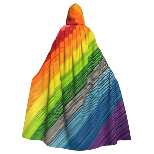 EdsfFehs Halloween-Umhang mit Kapuze in Regenbogenfarben, Unisex, Cosplay-Kostüm für Party, Karneval, Themenveranstaltungen von EdsfFehs