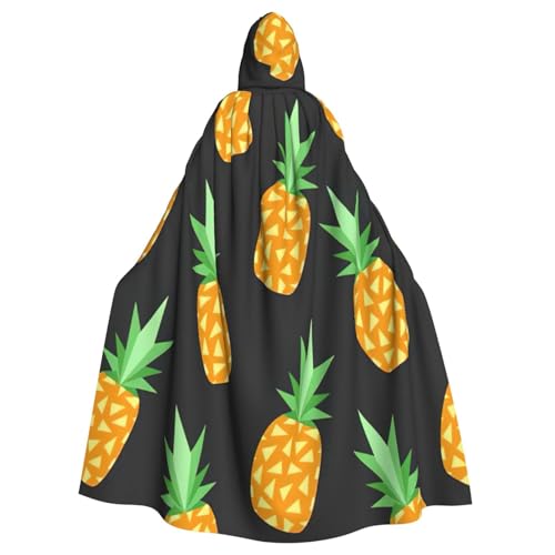EdsfFehs Unisex Ananas-Druck, Halloween-Umhang, Cosplay-Kostüm für Party, Karneval, Themenveranstaltungen von EdsfFehs