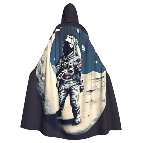 EdsfFehs Unisex Astronaut auf dem Mond bedruckter Halloween-Umhang, Cosplay-Kostüm für Party, Karneval, Themenveranstaltungen von EdsfFehs