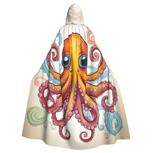 EdsfFehs Unisex Farbiger Oktopus-Druck, Halloween-Umhang, Cosplay-Kostüm für Party, Karneval, Themenveranstaltungen von EdsfFehs