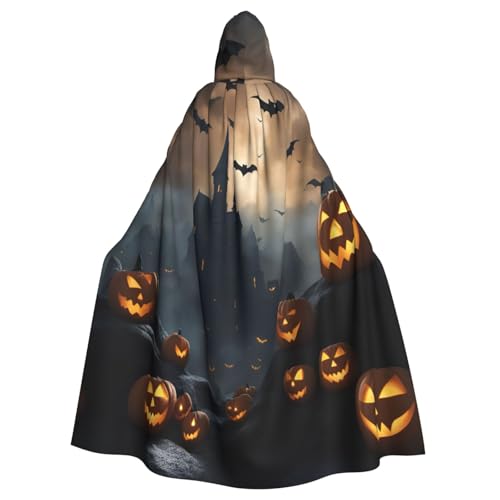 EdsfFehs Unisex Halloween-Umhang mit fliegenden Fledermäusen, 3 Aufdruck, mit Kapuze, Cosplay-Kostüm für Party, Karneval, Themenveranstaltungen von EdsfFehs