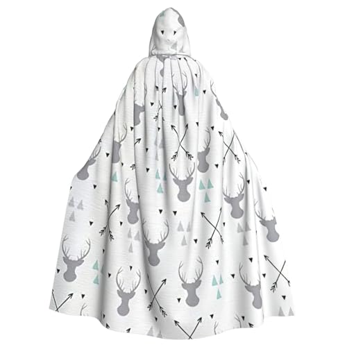 EdsfFehs Unisex Jagdpfeil-Dreiecke Hirsch-Aufdruck, Halloween-Umhang, Cosplay-Kostüm für Party, Karneval, Themenveranstaltungen von EdsfFehs