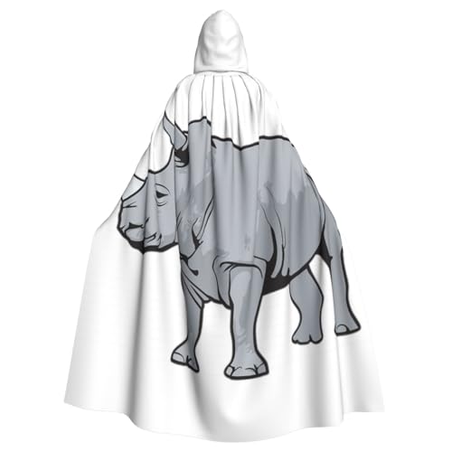 EdsfFehs Unisex-Kostüm mit Kapuze und Nashorn-Druck, Cosplay-Kostüm für Party, Karneval, Themenveranstaltungen von EdsfFehs