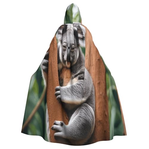 EdsfFehs Unisex Umhang mit Kapuze und Koala-Druck, Cosplay-Kostüm für Party, Karneval, Themenveranstaltungen von EdsfFehs