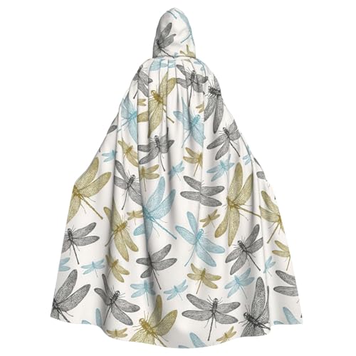 EdsfFehs Unisex einfacher Libellen-Druck, Halloween-Umhang, Cosplay-Kostüm für Party, Karneval, Themenveranstaltungen von EdsfFehs
