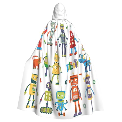 EdsfFehs Unisex niedlicher Cartoon-Roboter-Druck, Halloween-Umhang, Cosplay-Kostüm für Party, Karneval, Themenveranstaltungen von EdsfFehs