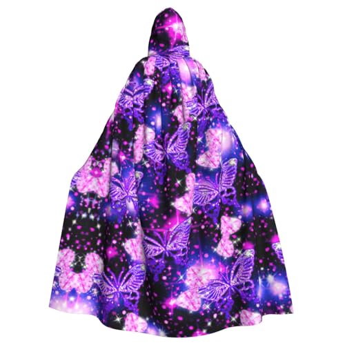 EdsfFehs Unisex violetter süßer Schmetterlings-Druck, mit Kapuze, Halloween-Umhang, Cosplay-Kostüm für Party, Karneval, Themenveranstaltungen von EdsfFehs