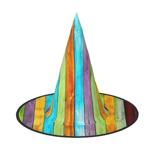 EdsfFehs Vertikale Planken in Zimmerei, Eichenholz, Halloween-Hut, spitz, lustig, breite Krempe, Zauberer-Kopfbedeckung, faltbares Festivalzubehör EdsfFehs Vertikale Planken in Zimmerei, Eichenholz, Halloween-Hut, spitz, lustig, breite Krempe, Zauberer-Kopfbedeckung, faltbares Festivalzubehör von EdsfFehs
