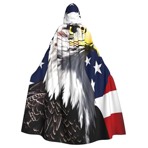 Unisex-Umhang mit Glatzenadler-Flagge, Halloween-Umhang, Cosplay-Kostüm für Party, Karneval, Themenveranstaltungen von EdsfFehs