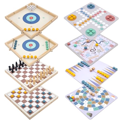 Edsnor 8-in-1 Spielesammlung für 2-4 Spieler, Holz Brettspiel für zu Hause, Partei, Reisen Edsnor 8-in-1 Spielesammlung für 2-4 Spieler, Holz Brettspiel für zu Hause, Partei, Reisen von Edsnor