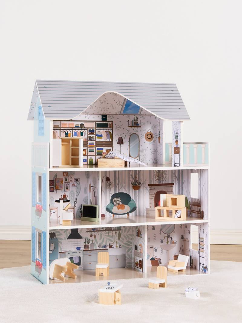 Edufun Sarah Puppenhaus, Blau, Holz von EduFun