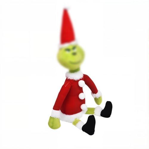 EduPlayte KuscheltierPlüschtier Weihnachtself Puppe Lustiges Monster Gekleideter Weihnachtsmannanzug mit Weihnachtsmütze Xmas Geschenke (Rot) von EduPlayte