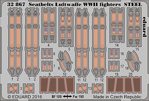(EDP32867) - Eduard Photoetch 1:32 - Seatbe lts Luftwaffe WWII Fighters (S von Eduard