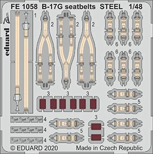 (EDPFE1058) - Eduard Photoetch Zoom 1:48 - B-17G seatbelts Steel von Eduard