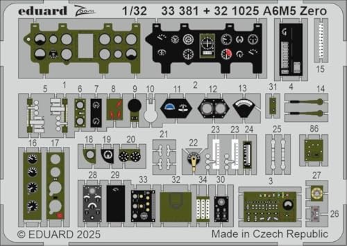 EDU33381 1/32 Zoom Mitsubishi Zero Fighter 52 Typ Ätzteile (für Tamiya) Kunststoff-Modellteile von Eduard