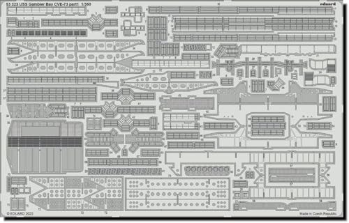 Eduard 1/350 USS Gambia Bay CVE-73 Teil 1 Teil 1 graviert (für Hassegawa) Teil für Kunststoffmodelle EDU53323 (Boot) von Eduard
