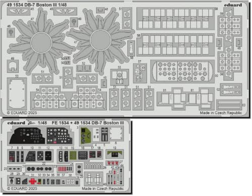 Eduard 1/48 DB-7 Boston III Ätzteile (für HK-Modelle) Kunststoffmodell EDU491534 (Flugzeug) von Eduard