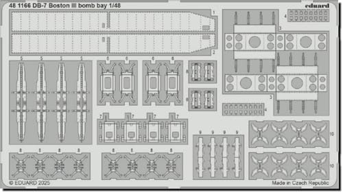 Eduard 1/48 DB-7 Boston III Bomb Tank Ätzteile (für HK-Modelle) Kunststoffmodell EDU481166 (Flugzeug) von Eduard
