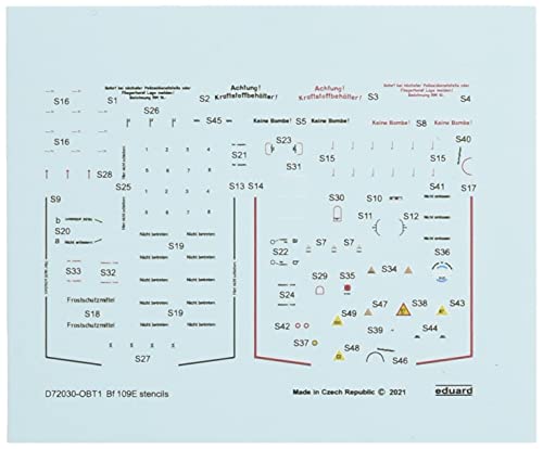 Eduard Accessories D72030 - 1:72 Bf 109E stencils for SPECIAL HOBBY/TAMIYA/AIRFI Eduard Accessories D72030 - 1:72 Bf 109E stencils for SPECIAL HOBBY/TAMIYA/AIRFI von Eduard