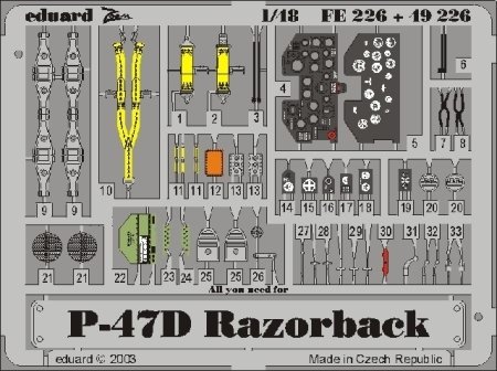Eduard Accessories FE226 Modellbauzubehör P-47D Razorback von Eduard Accessories