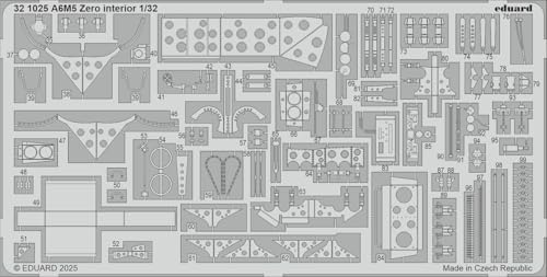 Eduard EDU321025 1/32 Mitsubishi Zero Battle 52 Typ Interieur Ätzteile (für Tamiya) Kunststoff-Modellteile von Eduard