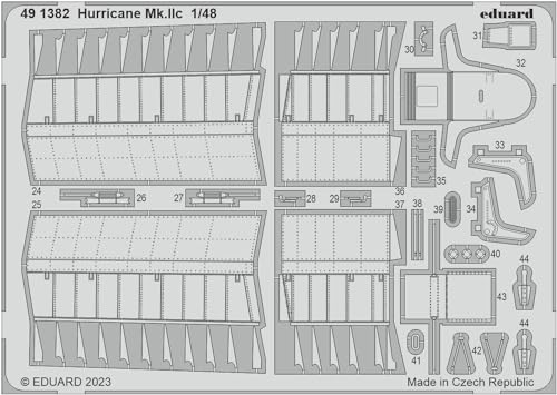 Eduard Sprue Brothers 1:48 Color PE – Hurricane Mk.IIc Detail-Set (ARM Kit), EDU491382 von Eduard