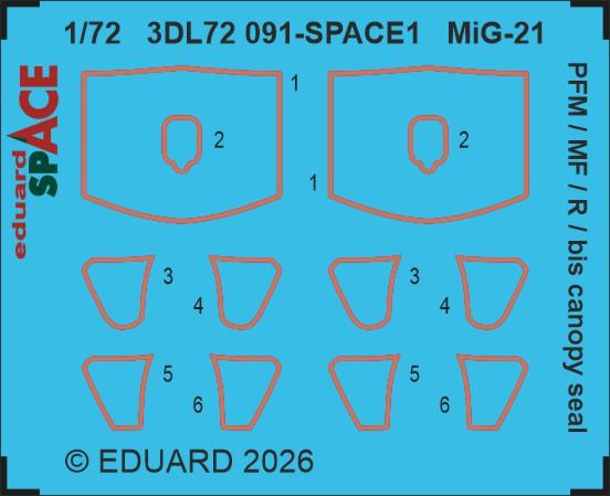 MiG-21 PFM / MF/ R / bis - Canopy seal - Space [Eduard] von Eduard